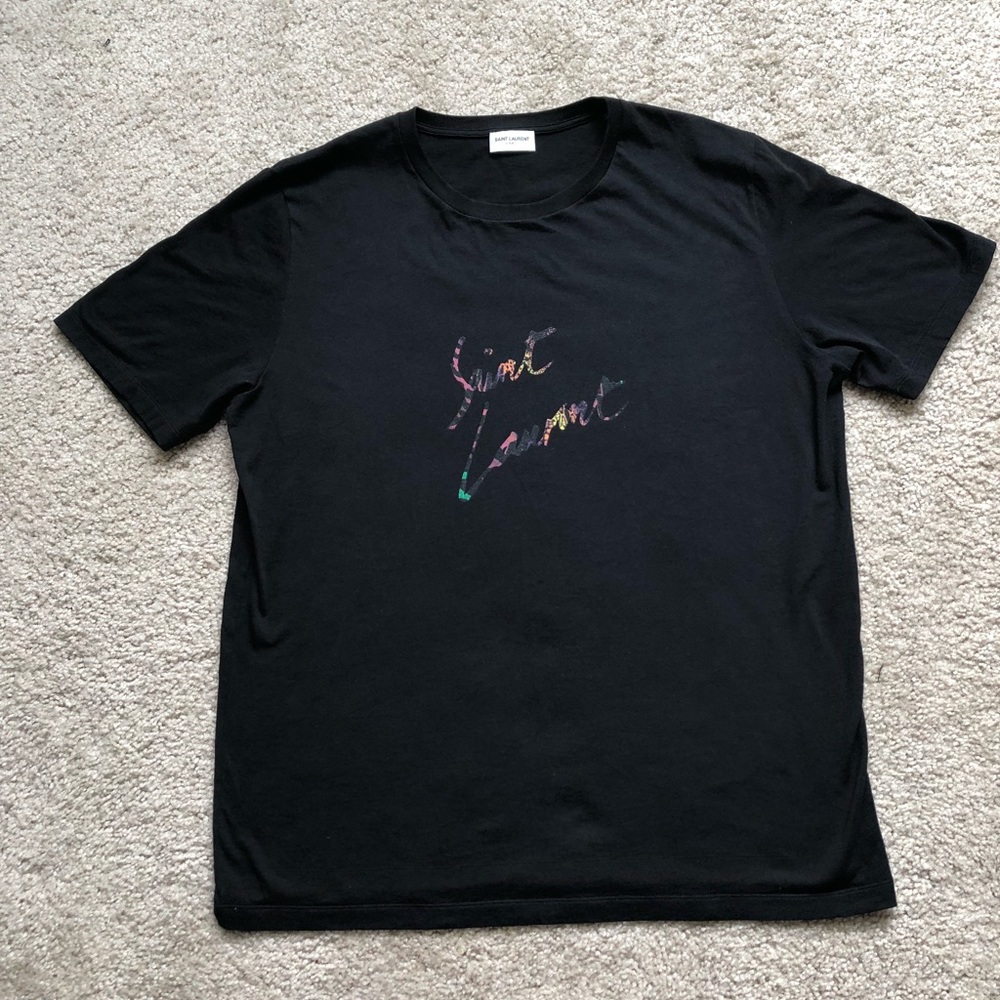 Saint Laurent crew neck signature T-shirt